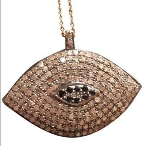 Unique Diamond and Sapphire Eye Pendant